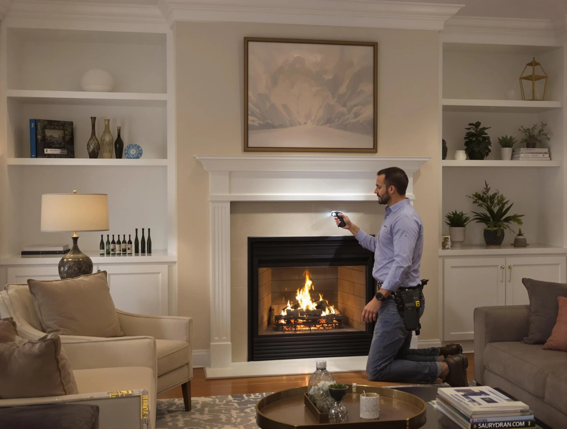 Los Ranchos de Albuquerque Chimney Sweep conducting a fireplace safety inspection in Los Ranchos de Albuquerque, NM