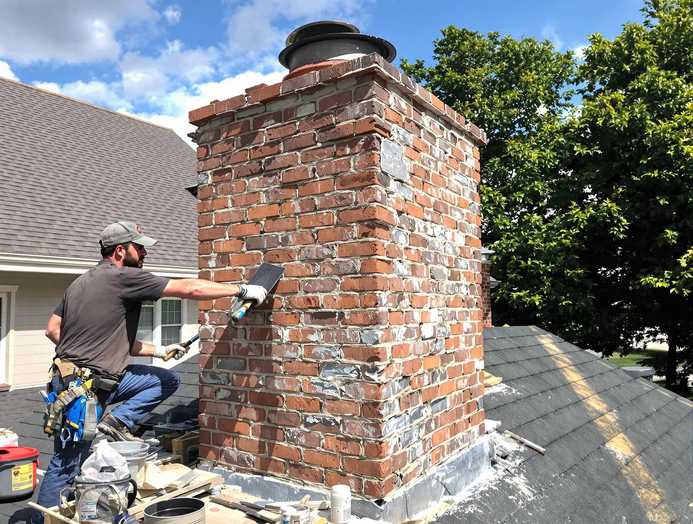 Completed chimney rebuild by Los Ranchos de Albuquerque Chimney Sweep in Los Ranchos de Albuquerque, NM