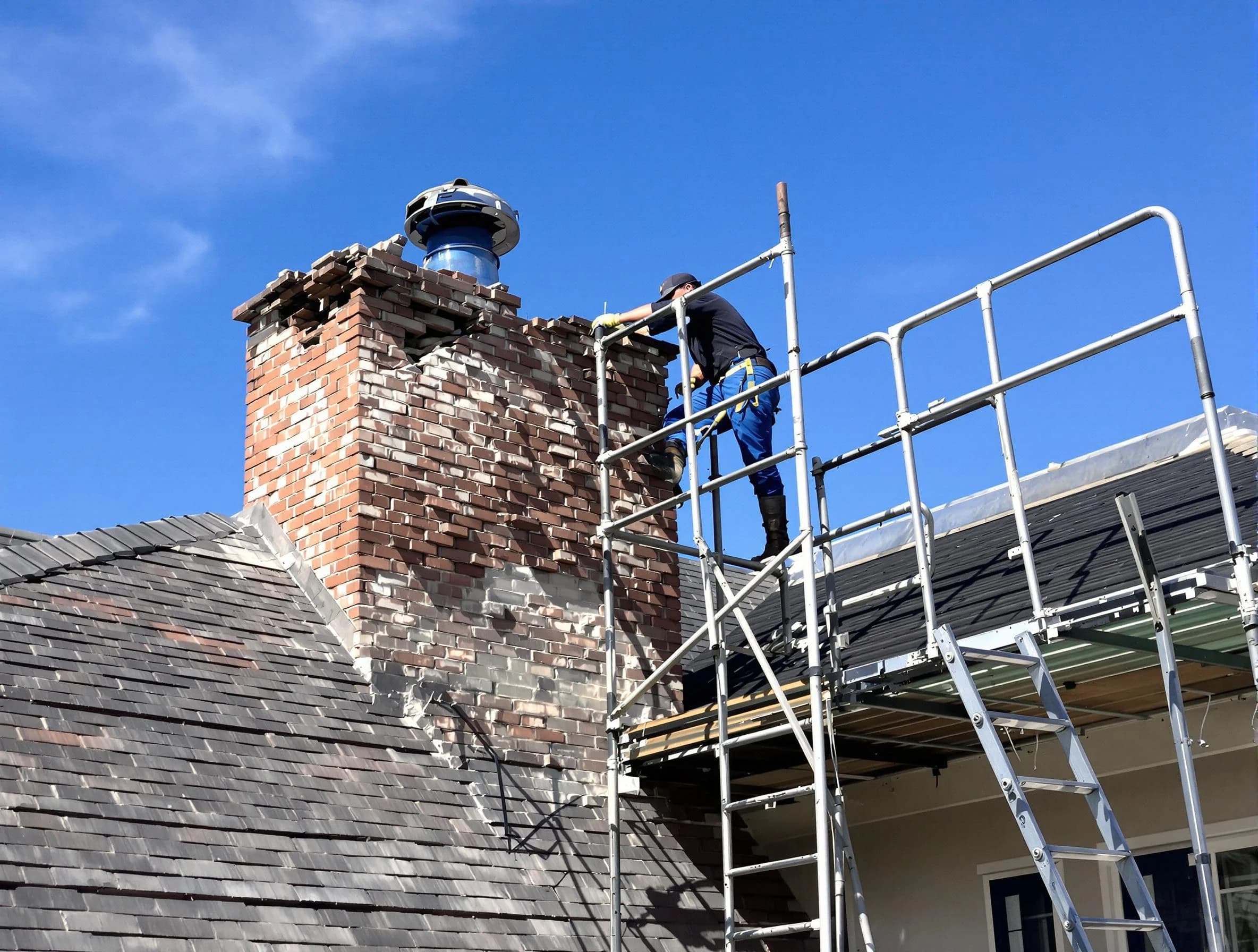 Rebuilding a chimney structure by Los Ranchos de Albuquerque Chimney Sweep in Los Ranchos de Albuquerque, NM