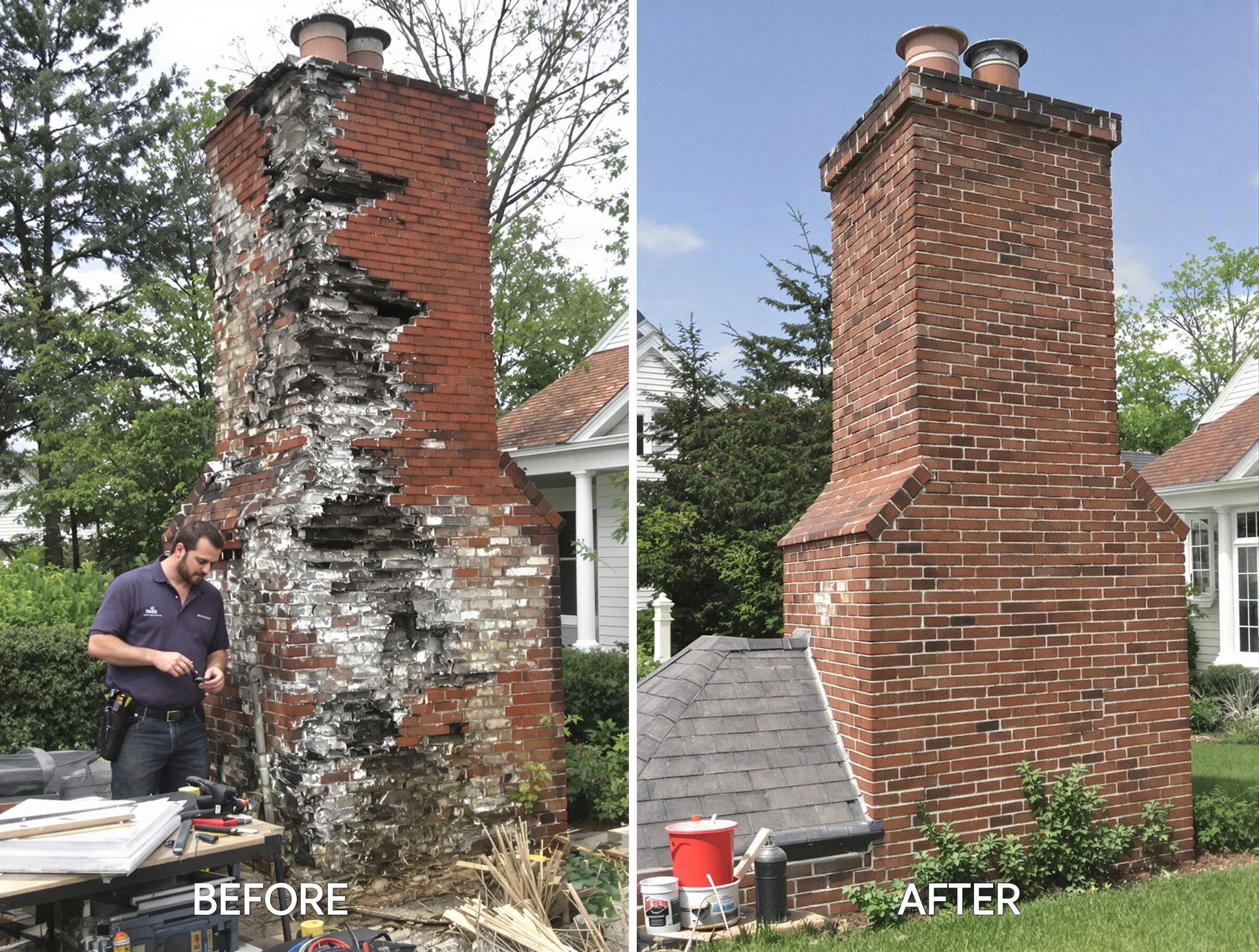 Los Ranchos de Albuquerque Chimney Sweep performing a full chimney restoration in Los Ranchos de Albuquerque, NM