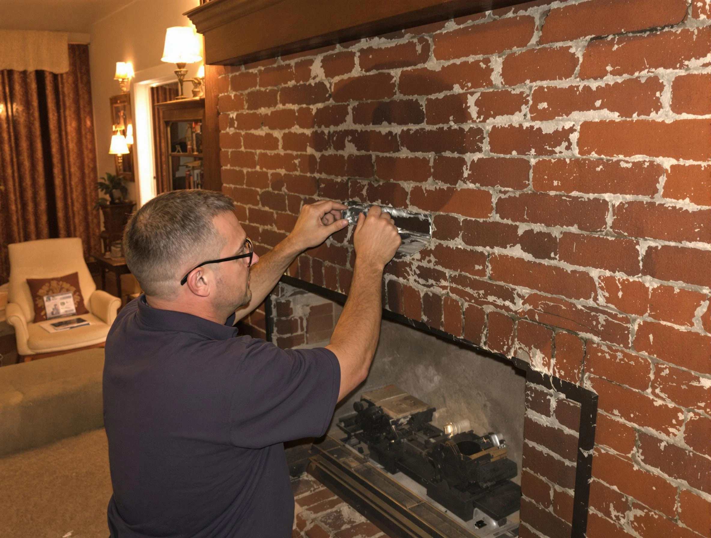 Los Ranchos de Albuquerque Chimney Sweep expert fixing a fireplace in Los Ranchos de Albuquerque, NM